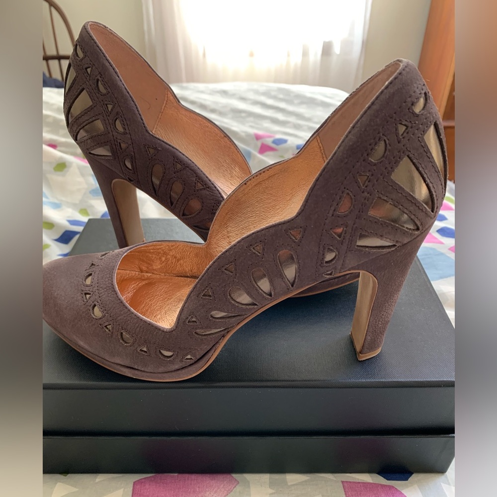 Elegant Brown Cutout Heels by Miss Albright for Anthropologie size 11M New!